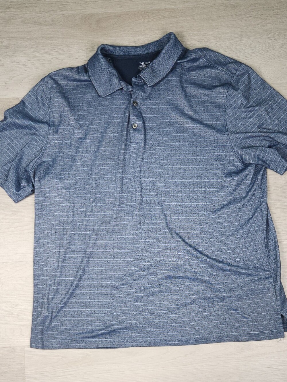 Blue Striped Polo Shirt 2XLT Big Tall Golf Casual